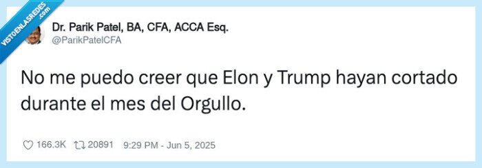elon musk,donald trump,enfado,cortar,pareja,orgullo