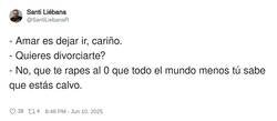 Enlace a Amar es dejar ir, calvo, por @SantiLiebanaR