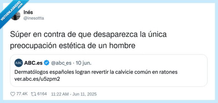 calvicie,ratones,cura,dermatologos