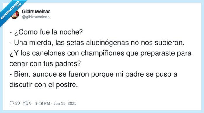 setas alucinógenas,champiñones,preparar,canelones,discutir,subir