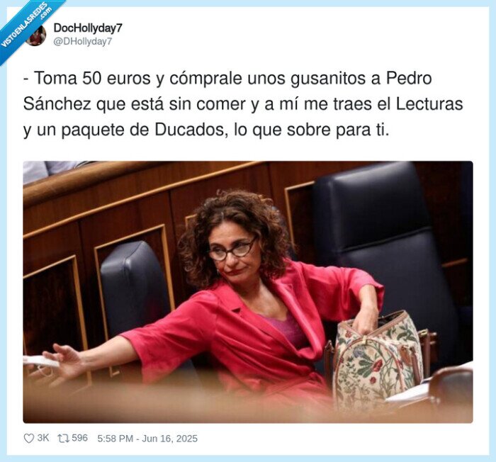 gusanitos,lecturas,pedro sánchez,ducados,paquete,maria jesus montero