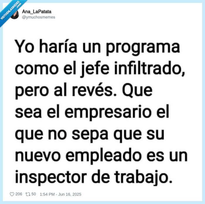 jefe infiltrado,empresario,empleado,inspector