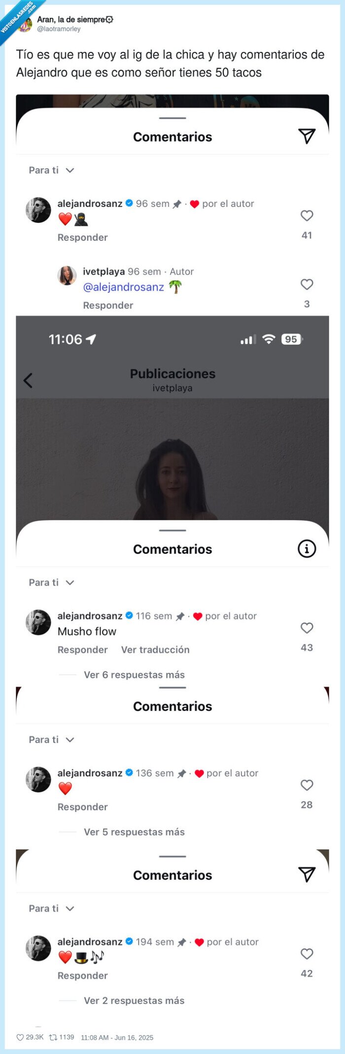 comentarios,alejandro sanz,señor,chica,tacos