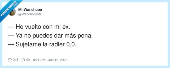 sujetame,cerveza,sin alcohol,volver con ex,radler,pena