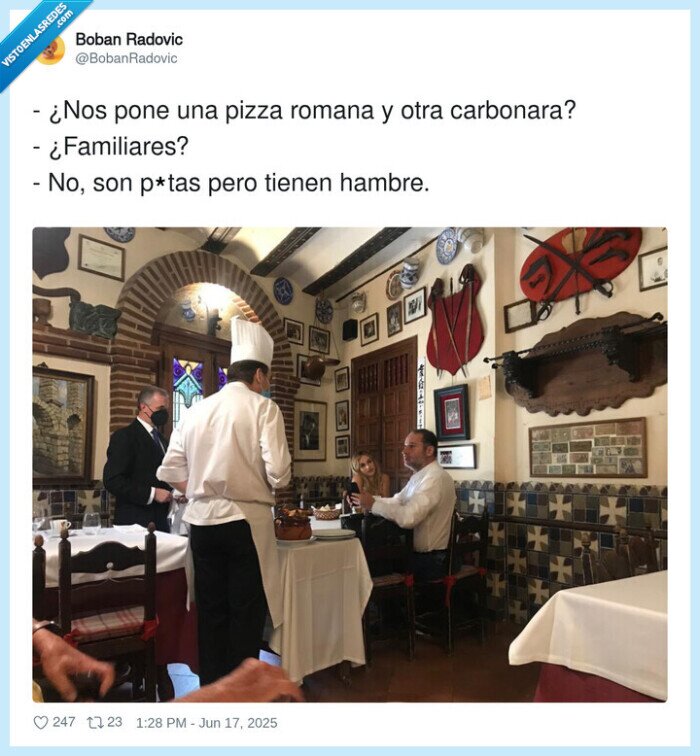 familiares,carbonara,romana,chiste,hambre,pizza