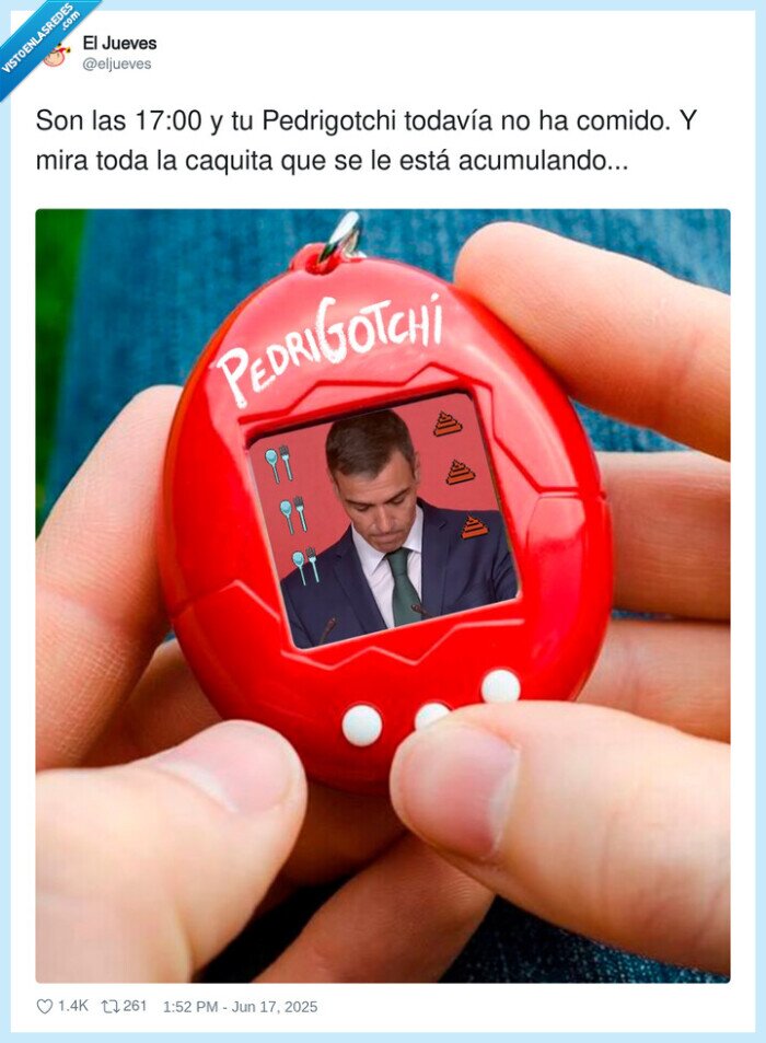 pedrigotchi,tamagotchi,pedro sanchez,comer,mascota