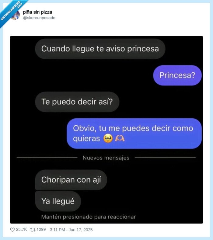 conversacion,amor,princesa,choripan con ají