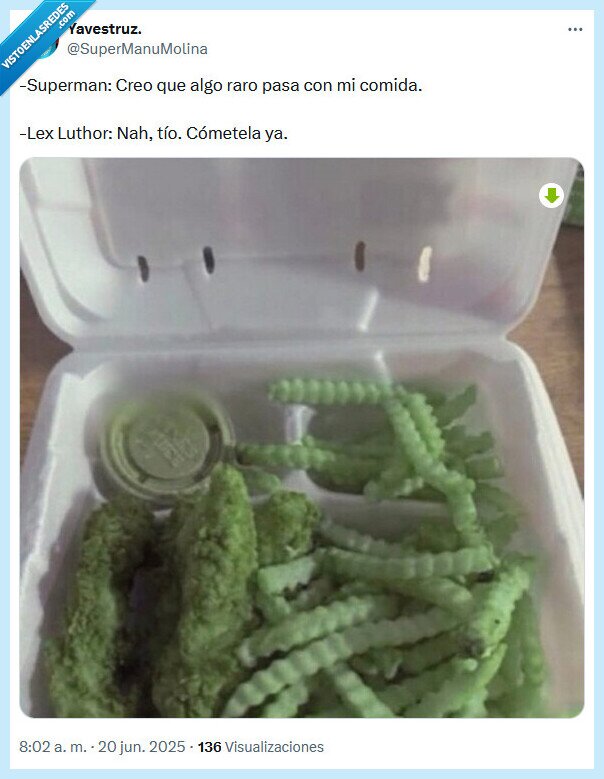 superman,kriptonita,lex luthor,comida