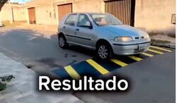 Enlace a Para evitar que los coches pasaran a toda pastilla, pintaron un badén en el suelo