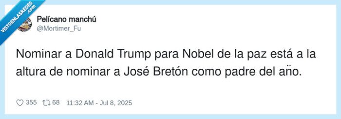 nominar,jose bretón,donald,trump,nobel