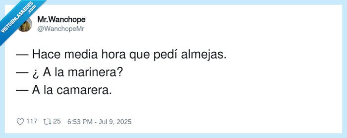 marinera,camarera,almejas