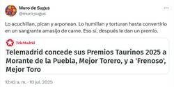 Enlace a Los mismos de «el toro no sufre» ahora con «le damos un premio», por @muro_sugus