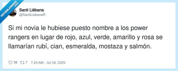 colores,llamarse,esmeralda,amarillo,salmón,mostaza,power rangers