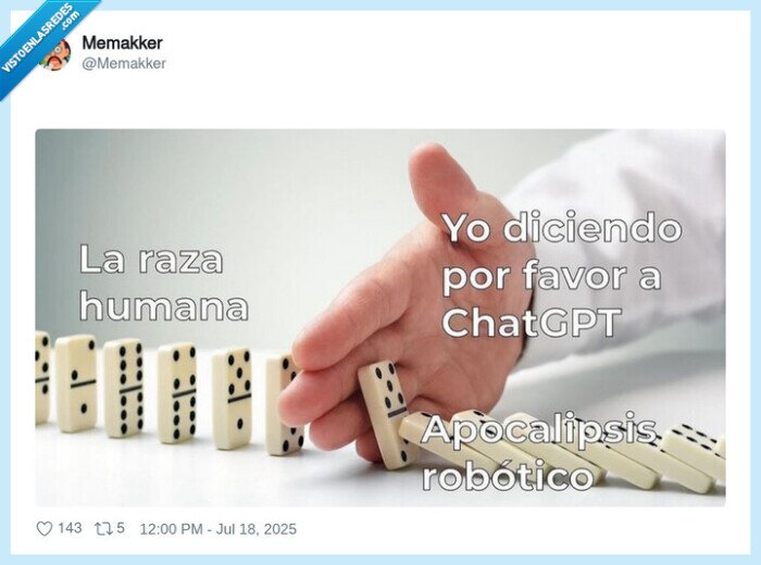 domino,raza humana,chatgpt,apocalipsis robótico