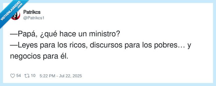 discursos,pobres,ministro,negocios,papá,ricos