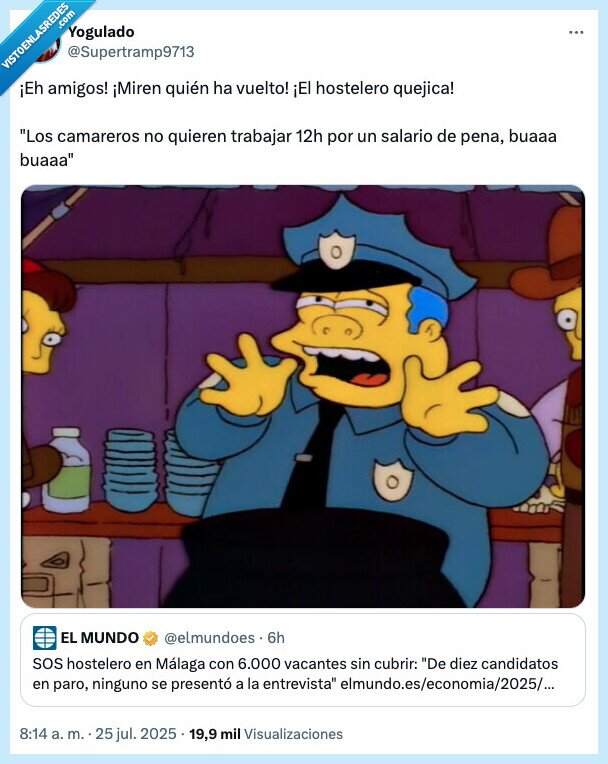 hostelero,camareros,trabajar,quejica,wiggum,salario