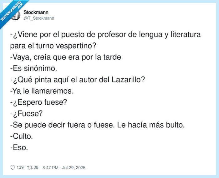 vespertino,literatura,sinónimo,lazarillo,profesor