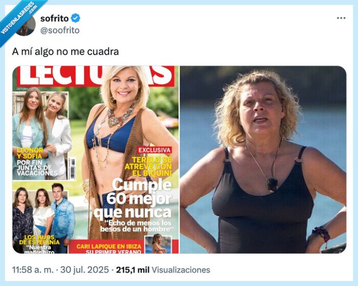 lecturas,60 años,terelu,imagen,fake,chop