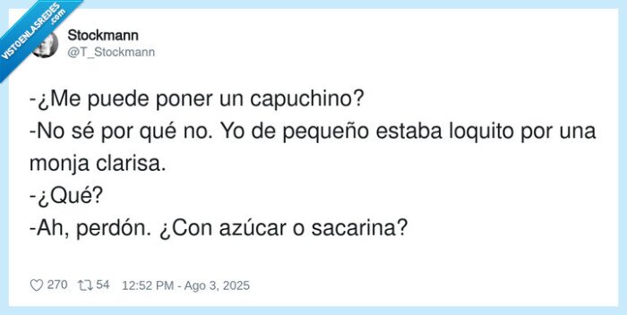 capuchino,sacarina,pequeño,azúcar,perdón,clarisa