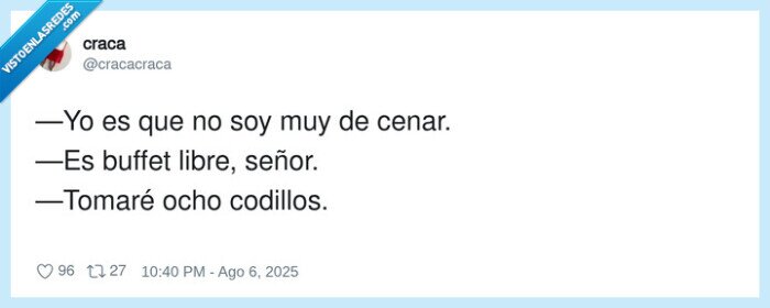 codillos,comer,buffe libre,cenar