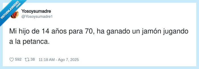 jugar,petanca,jamón,hijo