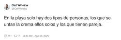 Enlace a Gracias por recordarme lo solo que estoy por mis marcas de sol en la espalda, por @CarlWinslou