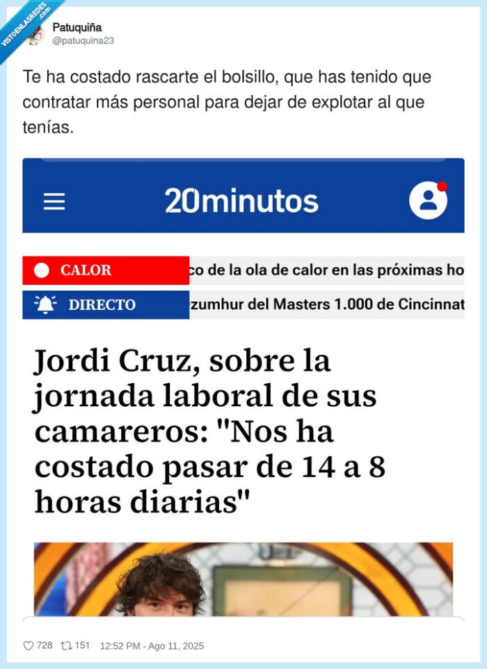jordi cruz,camareros,horarios,explotar