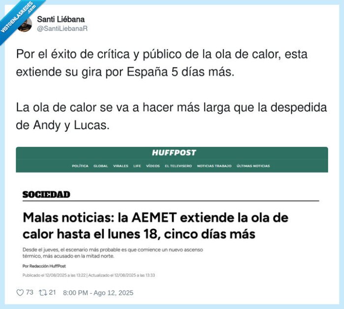 ola de calor,extiende,españa,éxito,aemet