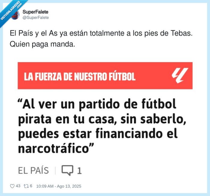 piratería,futbol,javier tebas