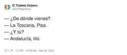 Enlace a ¿De dónde vienes?, por @elTRIAglobero