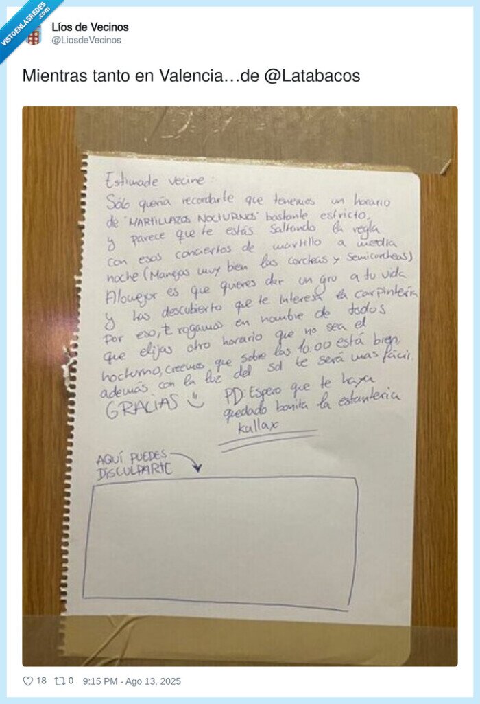 valencia,nota,queja,cartel