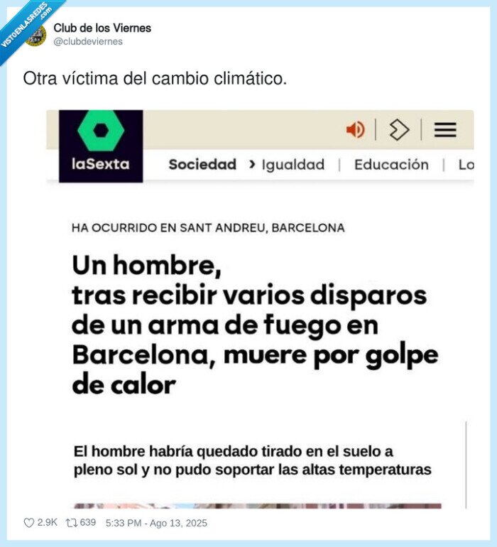 cambio climático,víctima,disparos,barcelona
