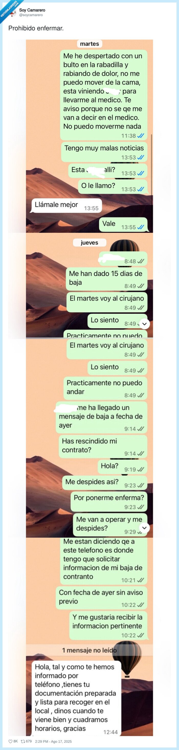 prohibido,enfermar,trabajo,baja,whatsapp