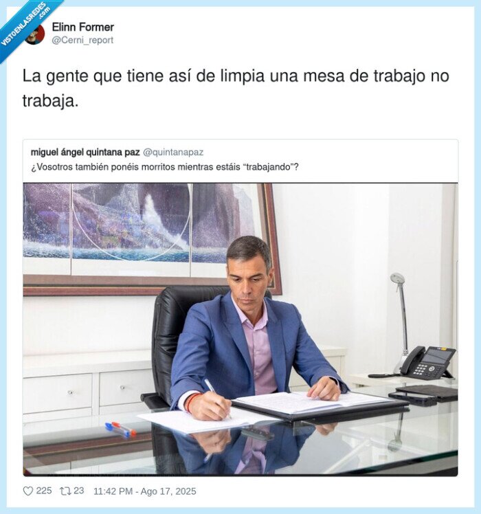 trabajo,limpia,gente,mesa,pedro sanchez