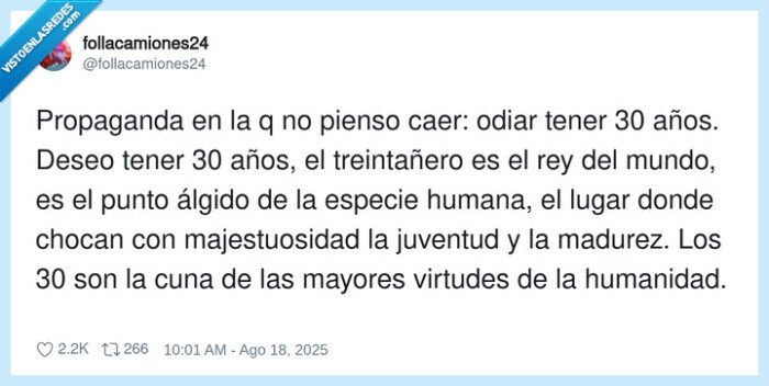 majestuosidad,treintañero,juventud,virtudes