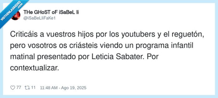 contextualizar,reguetón,criticar,youtubers,leticia sabater