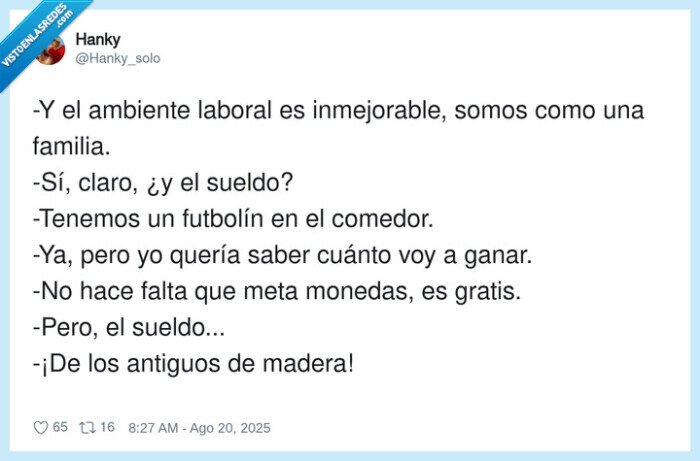inmejorable,futbolín,ambiente,trabajo,sueldo