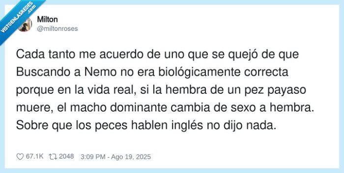 biológicamente,dominante,buscando a nemo,pez,inglés