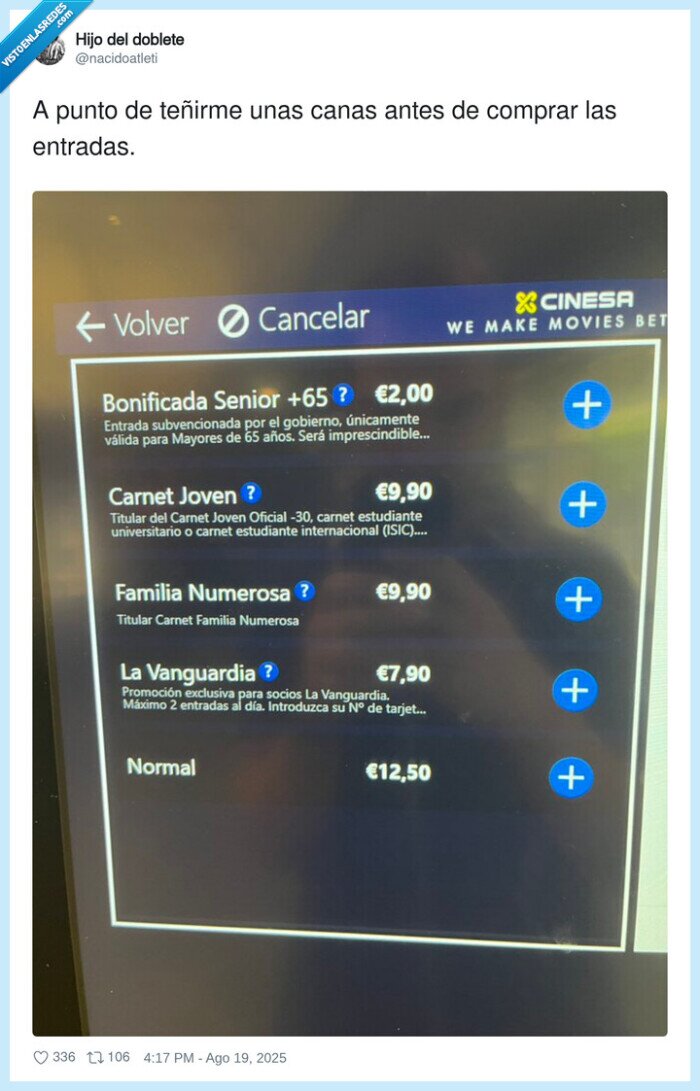 entradas,caro,senior,dinero,cinesa