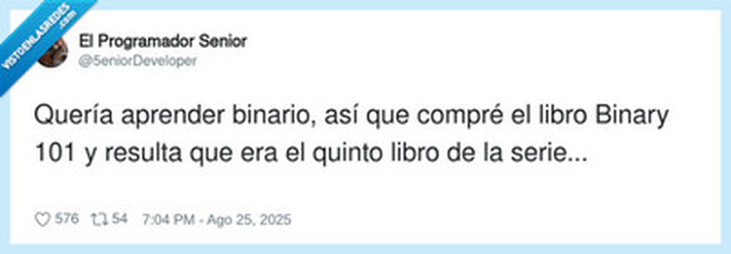 VEF > Visto en las Redes > Binary 101, por @5eniorDeveloper