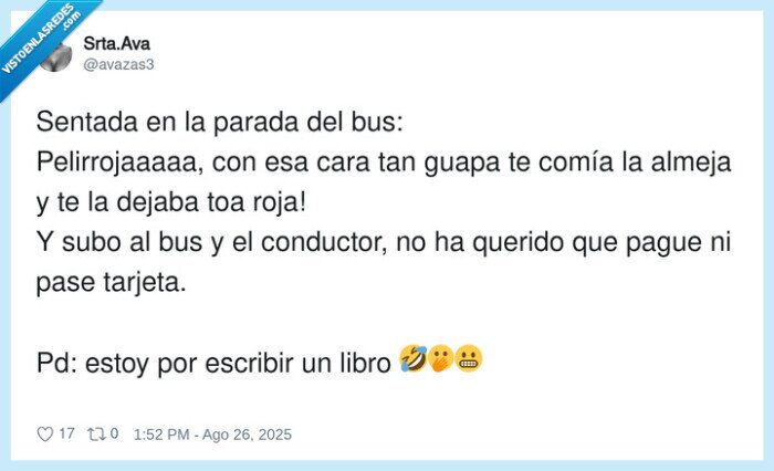 pelirrojaaaaa,conductor,autobus,piropo