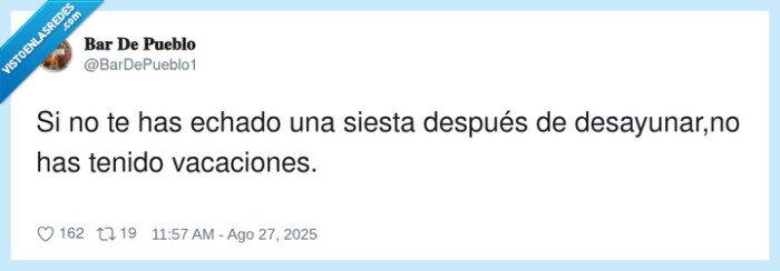 desayunar,vacaciones,después,echado,siesta