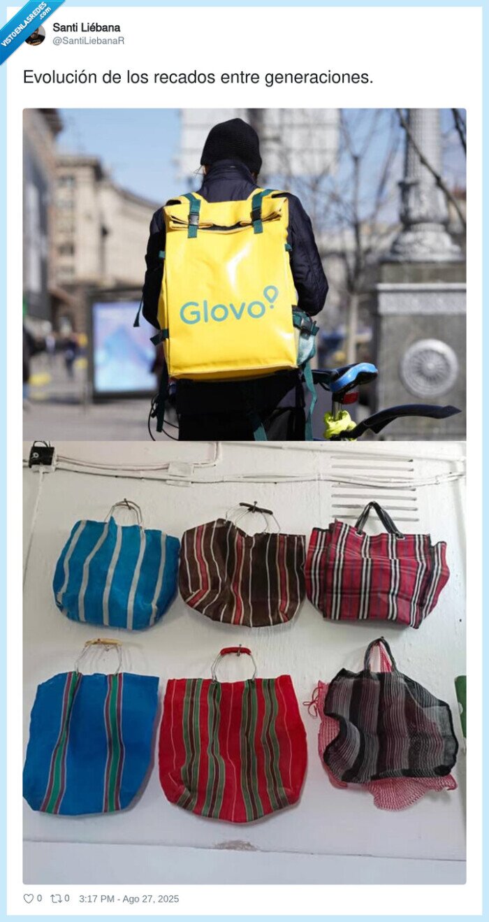 generaciones,evolución,recados,glovo