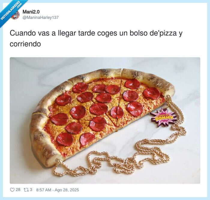 correr,pizza,bolso
