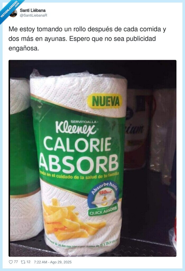 publicidad,engañosa,rollo,absorber,calorías,comida,ayunas