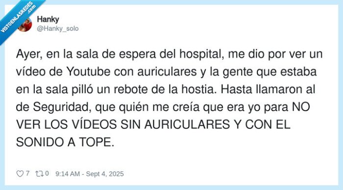 auriculares,seguridad,hospital,musica,youtube,vídeos