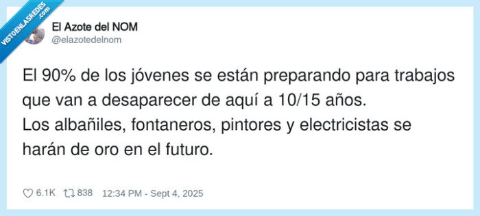 electricistas,albañiles,desaparecer,fontaneros,trabajos