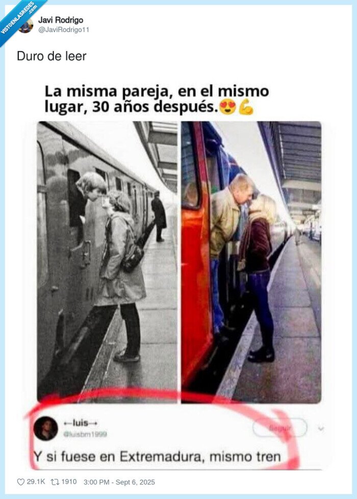 extremadura,tren,pareja,despedirse