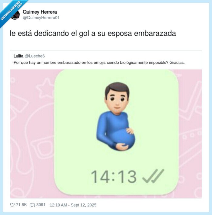 embarazada,dedicando,esposa,emoji,gol