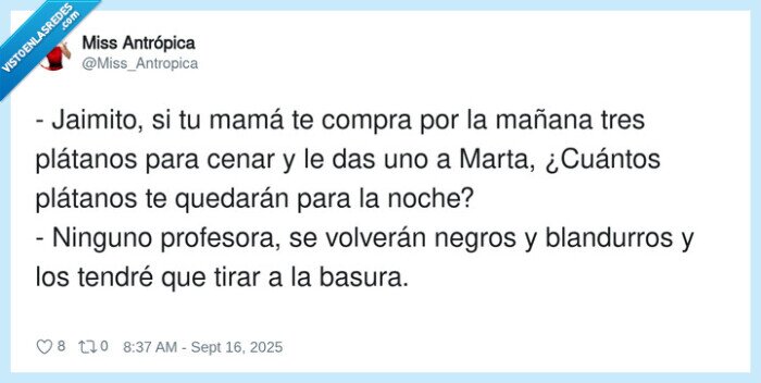 blandurros,profesora,plátanos,cuántos